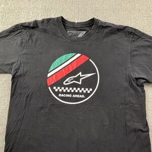 Alpinestars Shirt Adult Large Black Short Sleeve Motorcycle Casual Active Men's